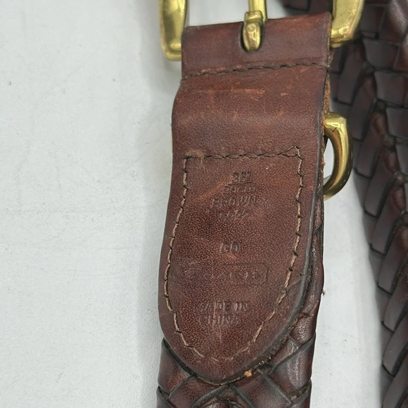 Coach vintage brown braided belt with brass buckle, size 36 - Picture 4 of 6